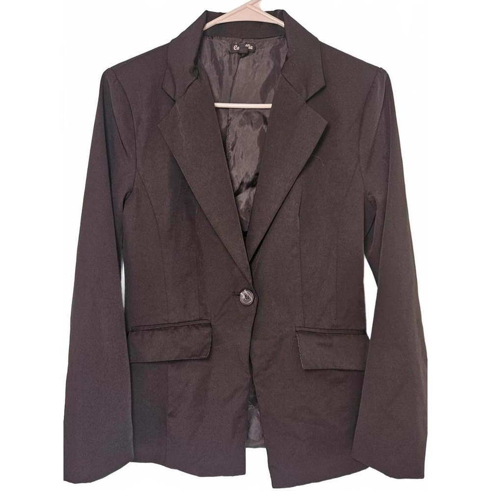 Camellia Women's Black One Button Lined Blazer Size Small - Picture 1 of 7
